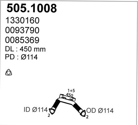 ASSO Труба выхлопного газа 505.1008
