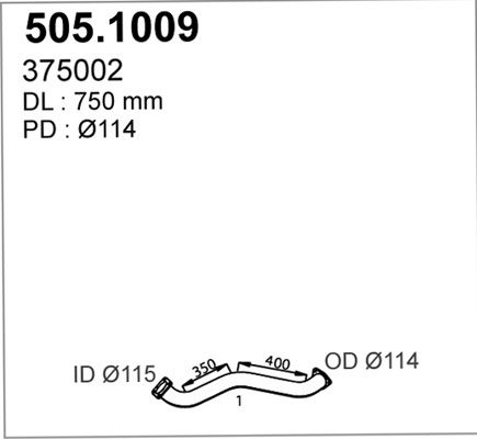 ASSO Труба выхлопного газа 505.1009