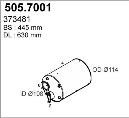 ASSO Средний / конечный глушитель ОГ 505.7001