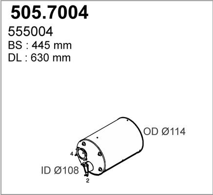 ASSO Средний / конечный глушитель ОГ 505.7004