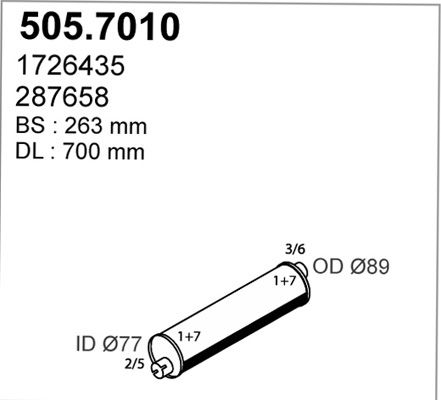 ASSO Средний / конечный глушитель ОГ 505.7010