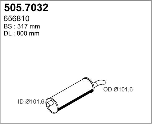 ASSO Средний / конечный глушитель ОГ 505.7032