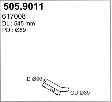 ASSO Труба выхлопного газа 505.9011