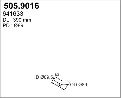 ASSO Труба выхлопного газа 505.9016