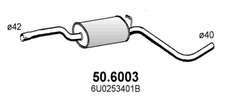 ASSO Средний глушитель выхлопных газов 50.6003