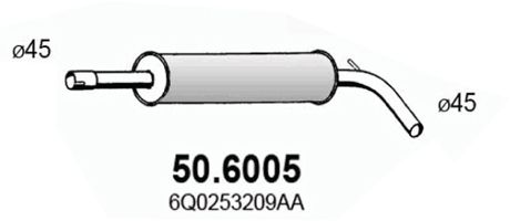 ASSO Средний глушитель выхлопных газов 50.6005