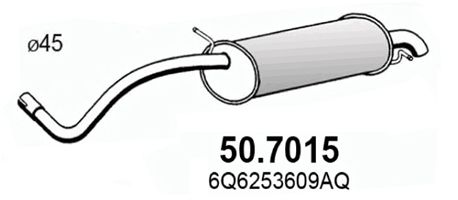 ASSO Глушитель выхлопных газов конечный 50.7015