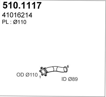 ASSO Труба выхлопного газа 510.1117