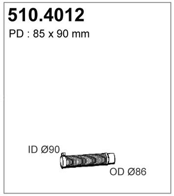 ASSO Гофрированная труба, выхлопная система 510.4012