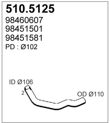 ASSO Труба выхлопного газа 510.5125