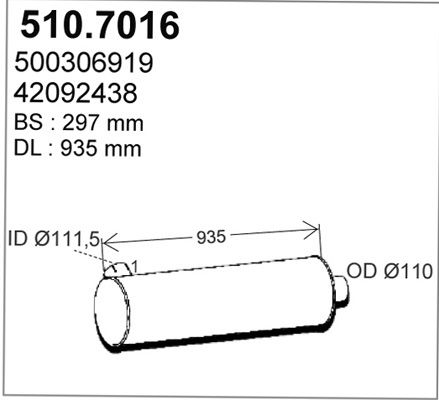 ASSO Средний / конечный глушитель ОГ 510.7016
