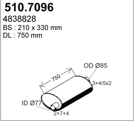 ASSO Средний / конечный глушитель ОГ 510.7096