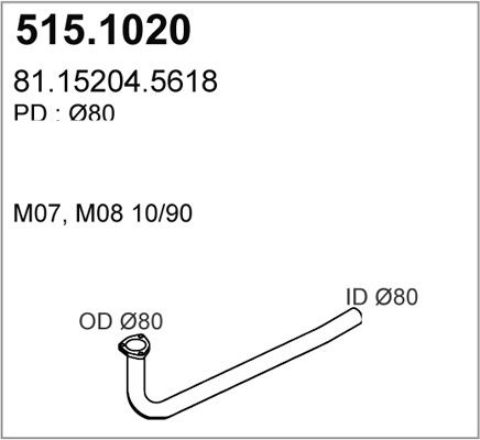 ASSO Труба выхлопного газа 515.1020