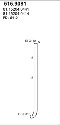 ASSO Труба выхлопного газа 515.9081