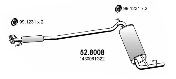 ASSO Средний / конечный глушитель ОГ 52.8008