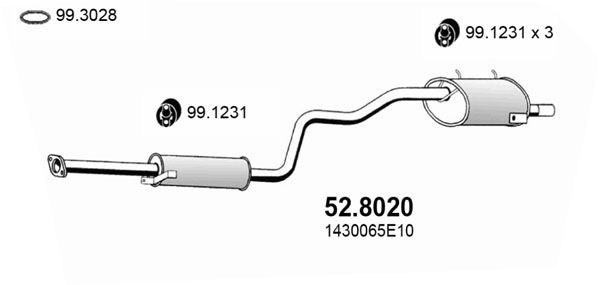 ASSO Средний / конечный глушитель ОГ 52.8020