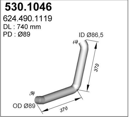 ASSO Труба выхлопного газа 530.1046