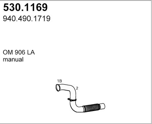 ASSO Труба выхлопного газа 530.1169