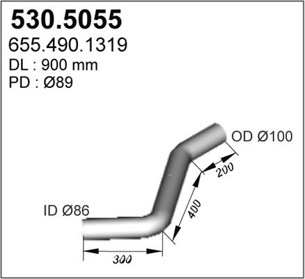 ASSO Труба выхлопного газа 530.5055