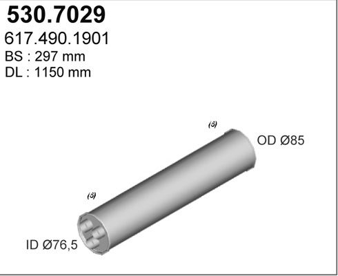 ASSO Средний / конечный глушитель ОГ 530.7029