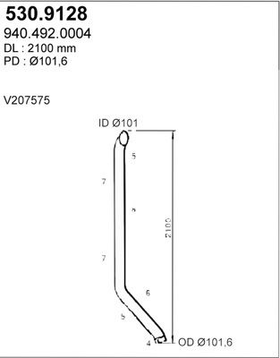 ASSO Труба выхлопного газа 530.9128