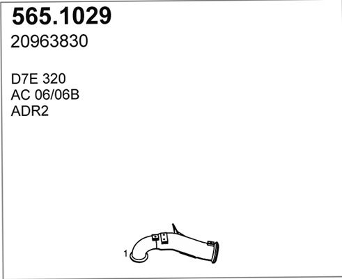 ASSO Труба выхлопного газа 565.1029