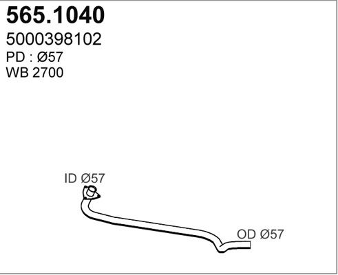 ASSO Труба выхлопного газа 565.1040