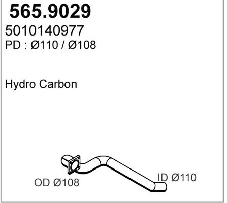 ASSO Труба выхлопного газа 565.9029