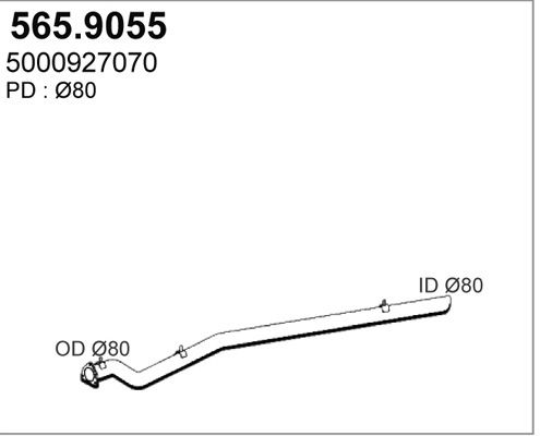 ASSO Труба выхлопного газа 565.9055