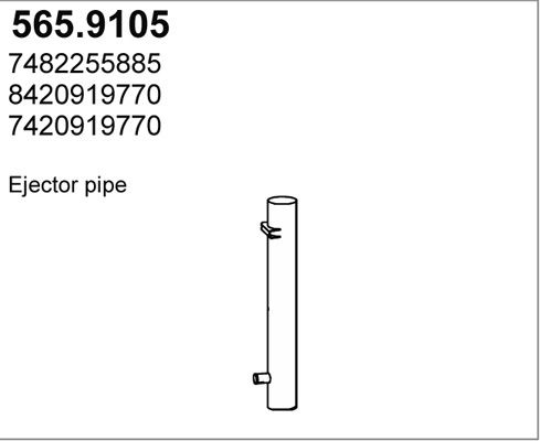 ASSO Труба выхлопного газа 565.9105