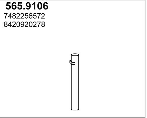 ASSO Труба выхлопного газа 565.9106