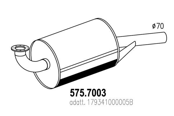 ASSO Средний / конечный глушитель ОГ 575.7003