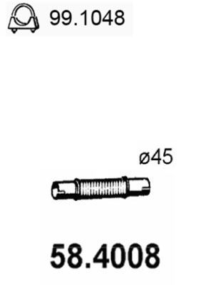 ASSO Труба выхлопного газа 58.4008
