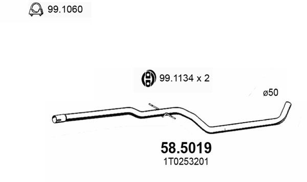 ASSO Труба выхлопного газа 58.5019