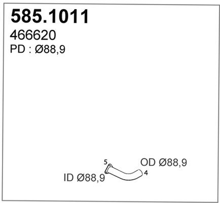 ASSO Труба выхлопного газа 585.1011