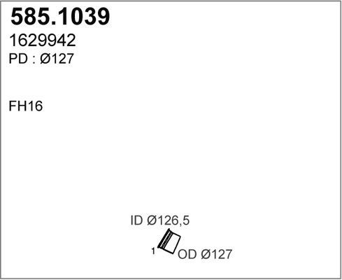 ASSO Труба выхлопного газа 585.1039