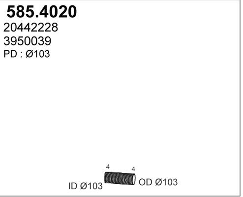 ASSO Гофрированная труба, выхлопная система 585.4020