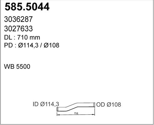 ASSO Труба выхлопного газа 585.5044