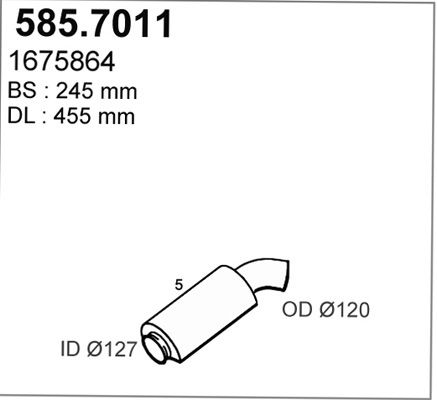 ASSO Средний / конечный глушитель ОГ 585.7011