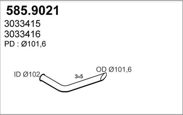 ASSO Труба выхлопного газа 585.9021