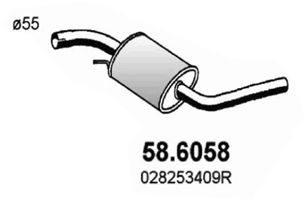 ASSO Средний глушитель выхлопных газов 58.6058