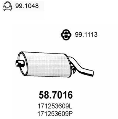 ASSO Глушитель выхлопных газов конечный 58.7016