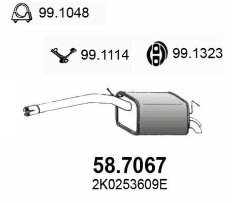 ASSO Глушитель выхлопных газов конечный 58.7067