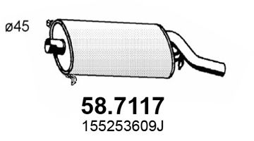 ASSO Глушитель выхлопных газов конечный 58.7117