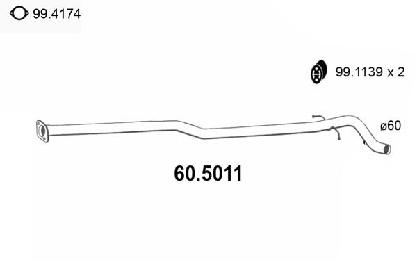 ASSO Труба выхлопного газа 60.5011