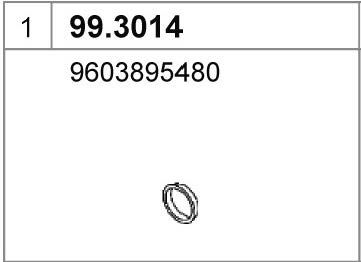 ASSO Уплотнительное кольцо, труба выхлопного газа 99.3014