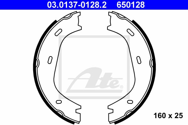 ATE Комплект тормозных колодок, стояночная тормозная с 03.0137-0128.2