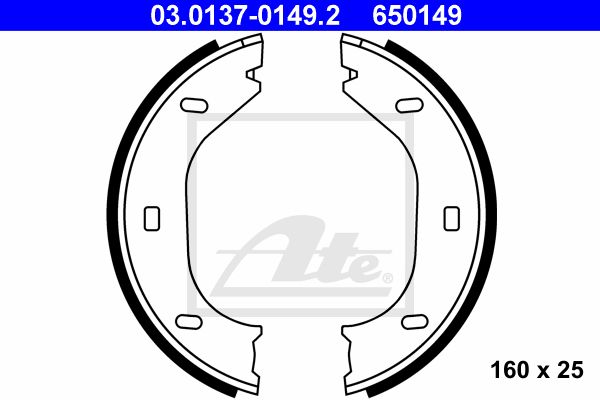 ATE Комплект тормозных колодок, стояночная тормозная с 03.0137-0149.2