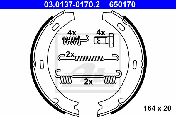 ATE Комплект тормозных колодок, стояночная тормозная с 03.0137-0170.2