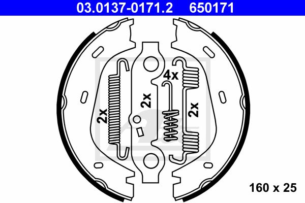 ATE Комплект тормозных колодок, стояночная тормозная с 03.0137-0171.2